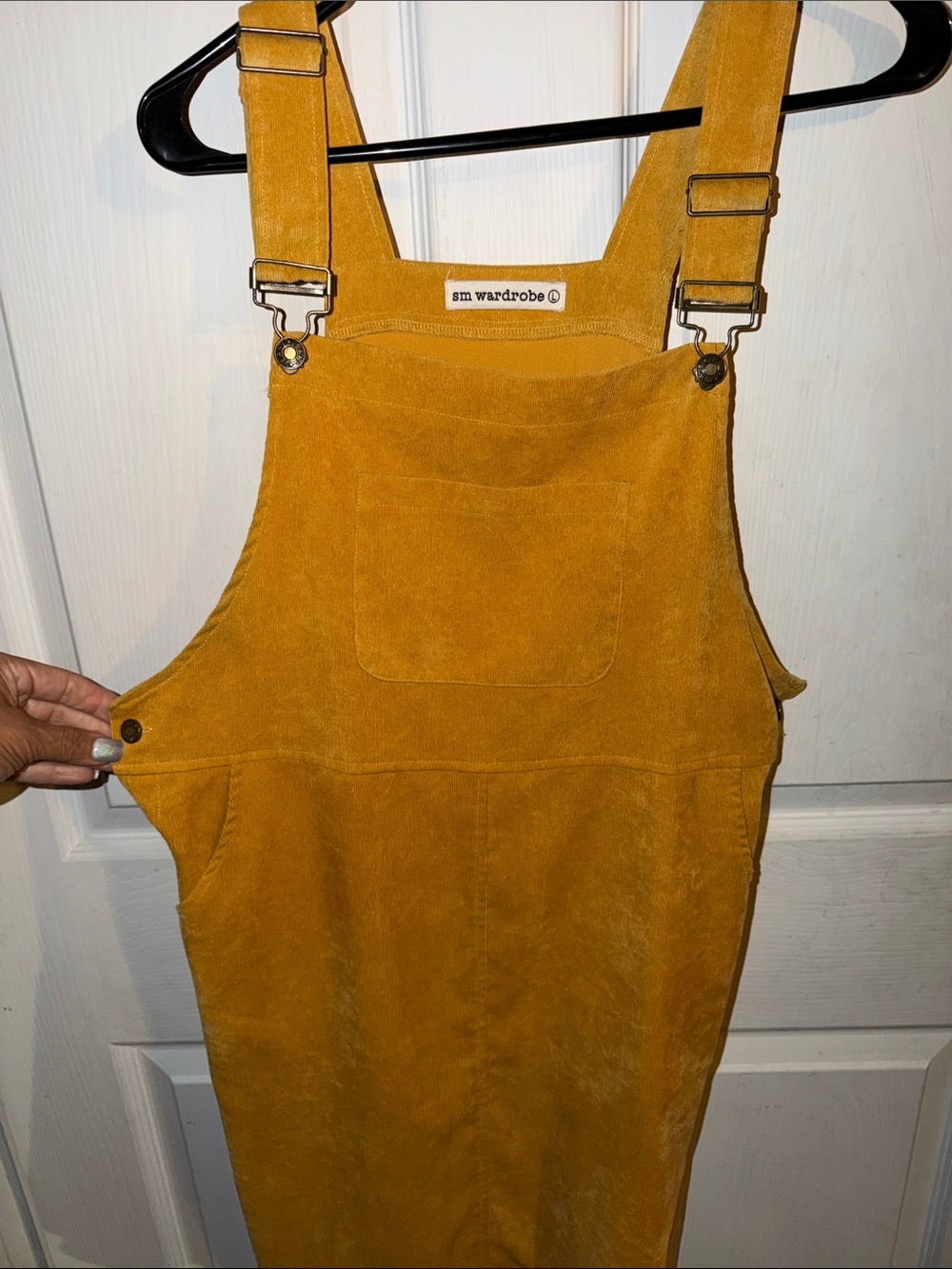 Mustard Yellow Corduroy Overall Dress - sm wardrobe